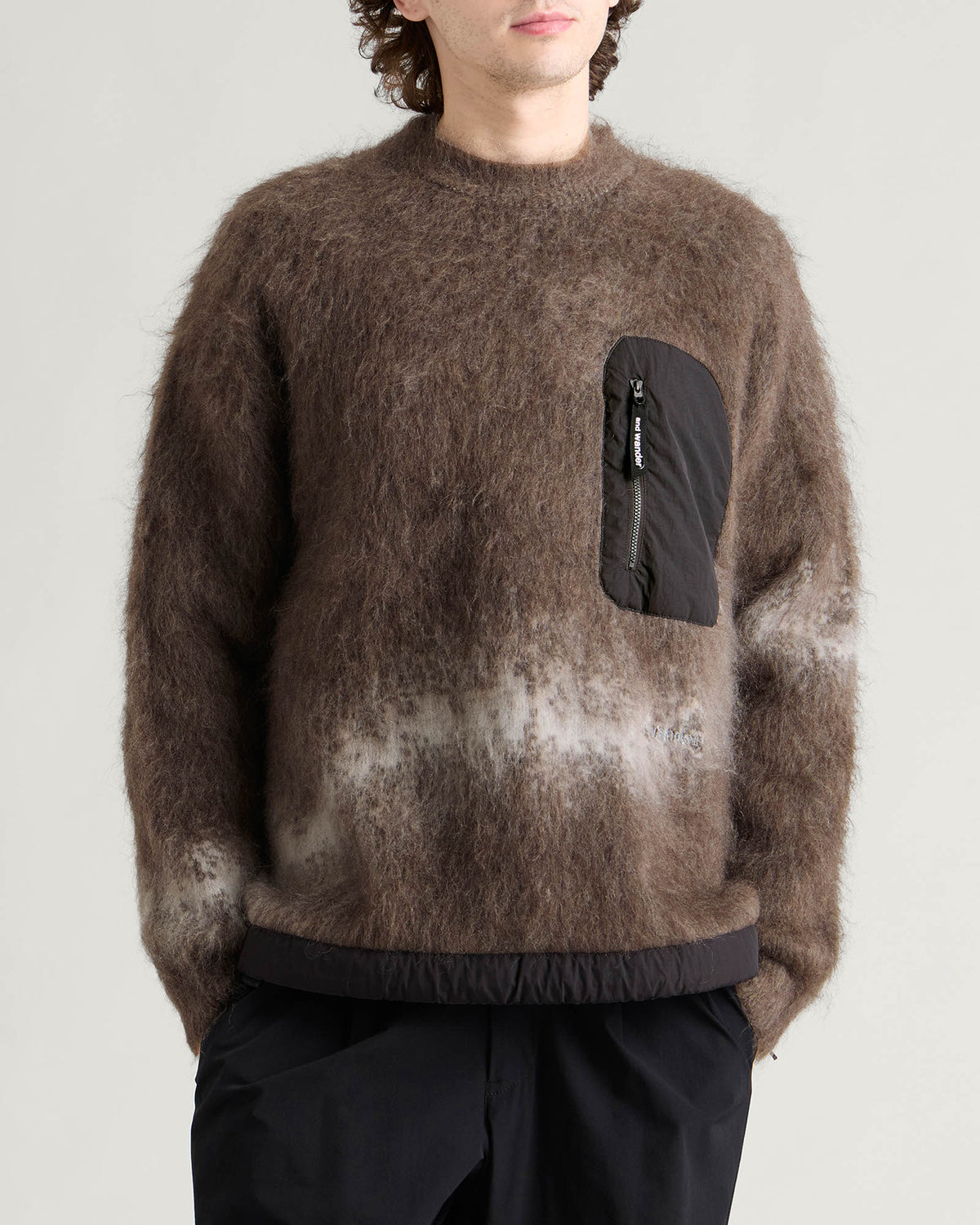 and wander Jacquard Shaggy Knit Crew Sweatshirt