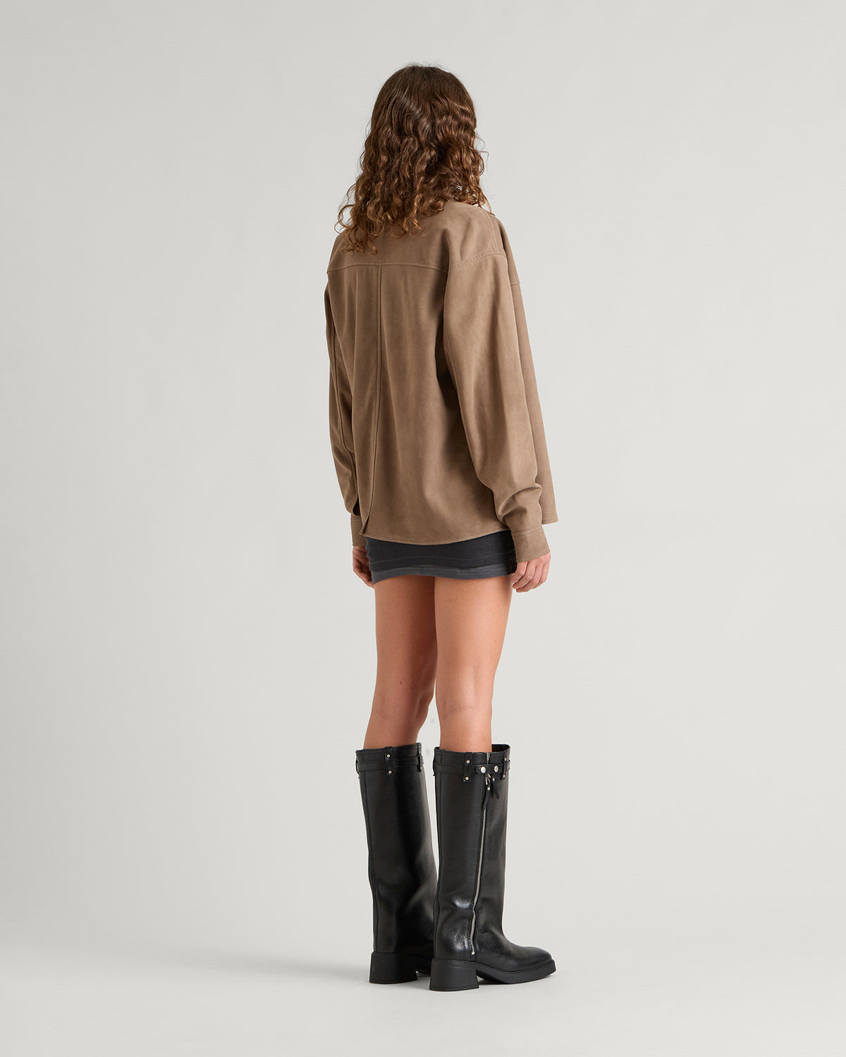 END. Task Suede Leather Shirt