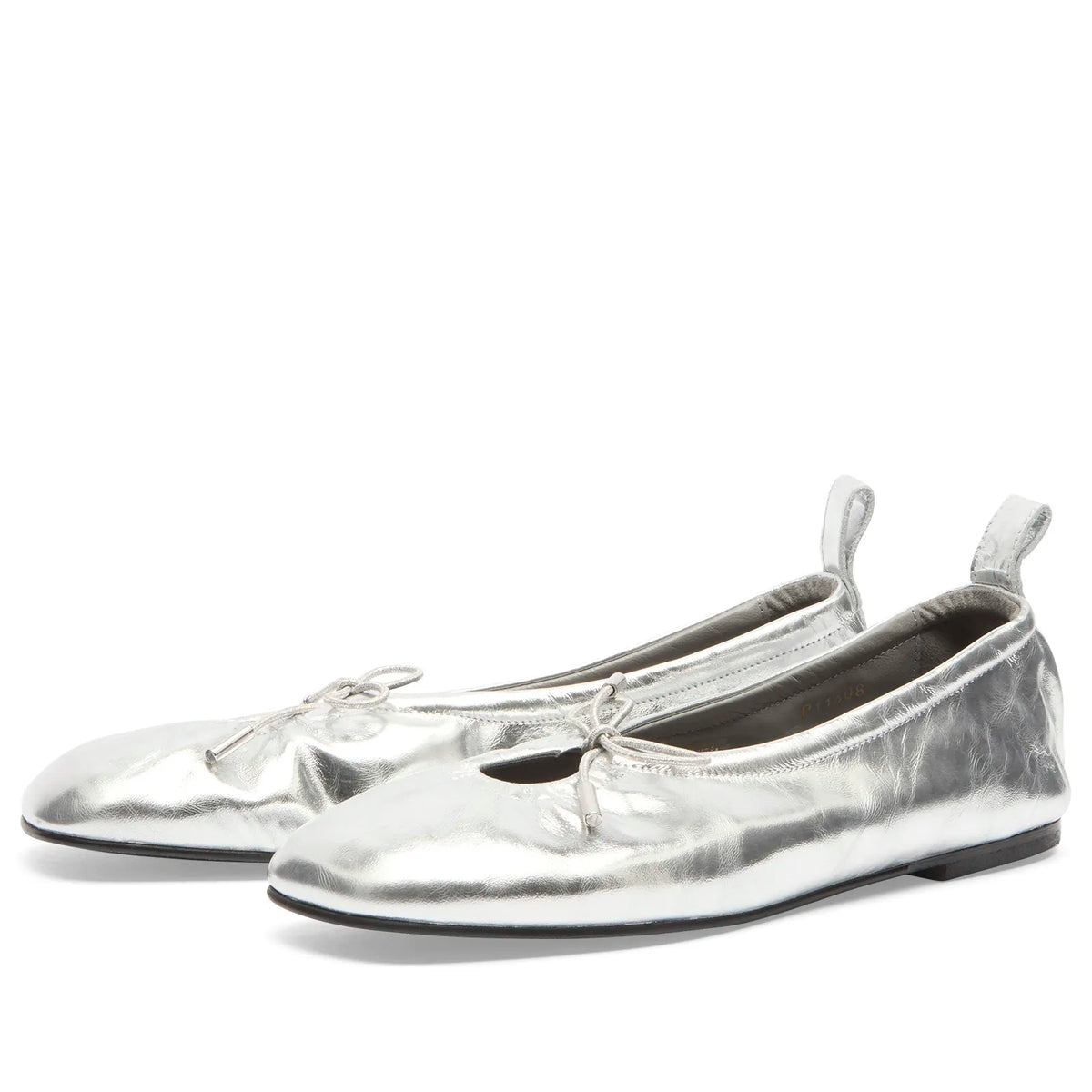 Alohas Rosalind Shimmer Silver Leather Ballet Flats