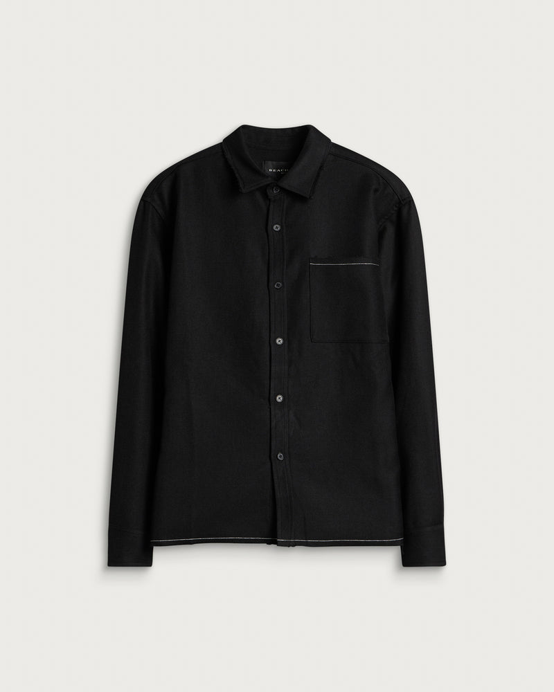 Beach Brains Hold Pocket Raw Edge Shirt
