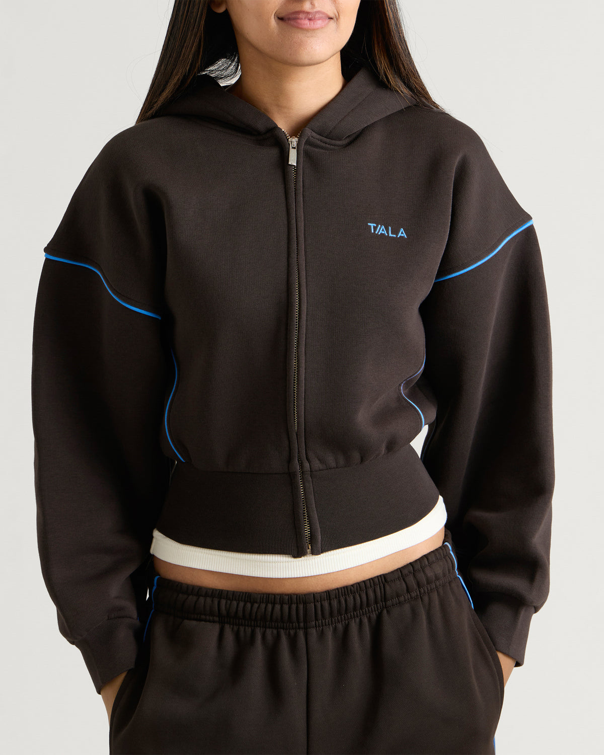 TALA Piped Cocoon Zip Through Hoodie
