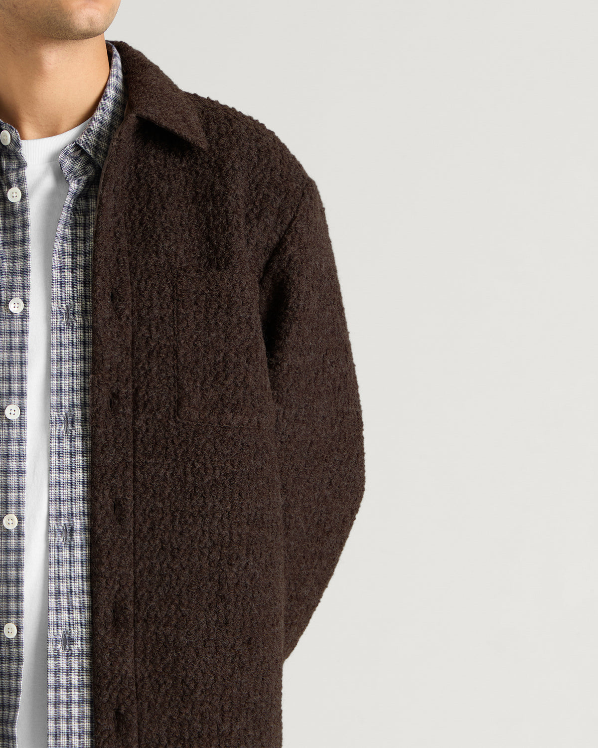 Wax London Mount Boucle Reversible Overshirt