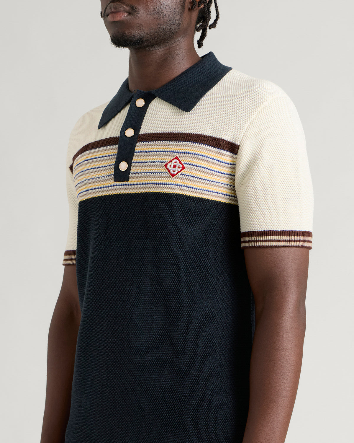 Casablanca Cafe Stripe Polo Shirt
