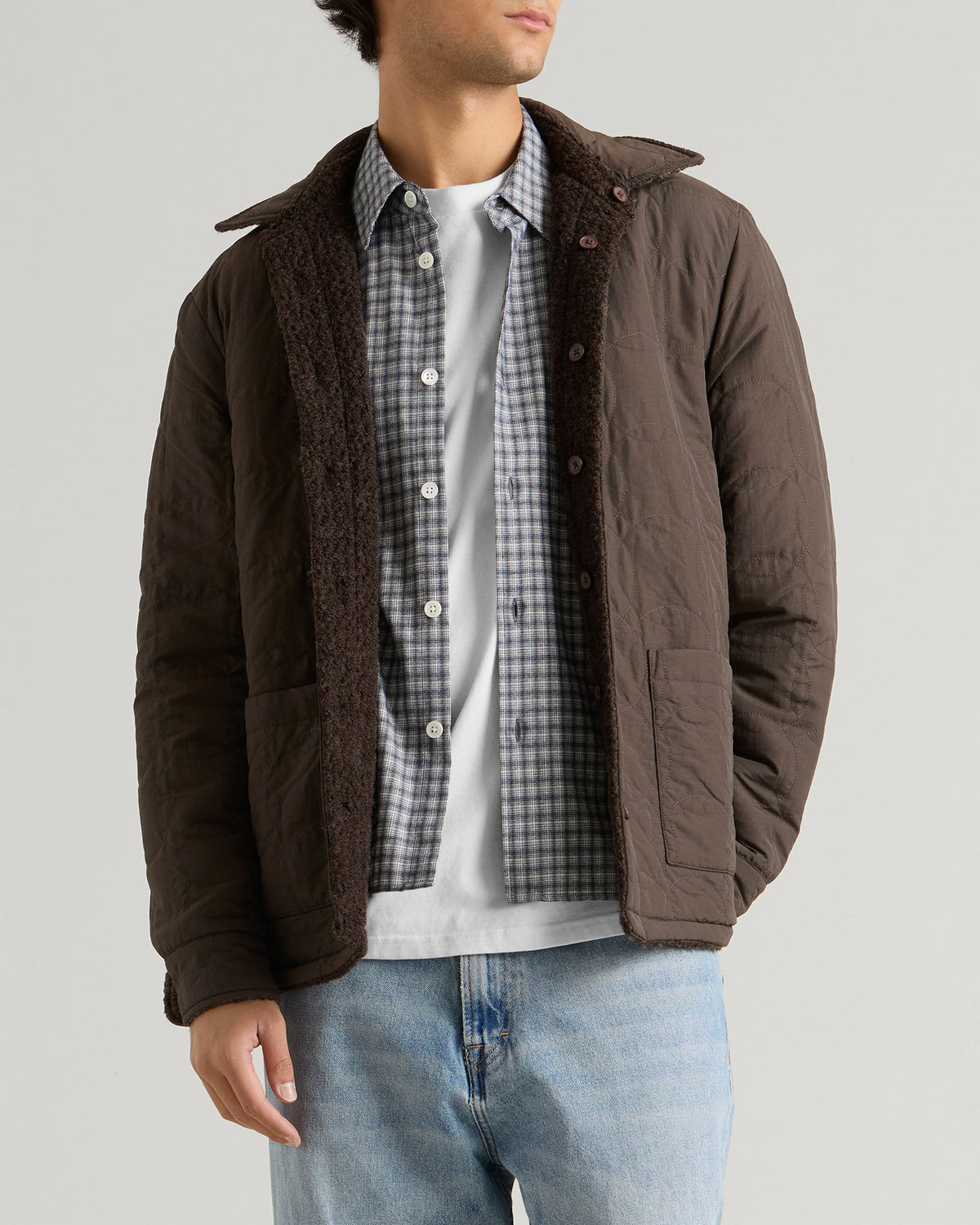 Wax London Mount Boucle Reversible Overshirt
