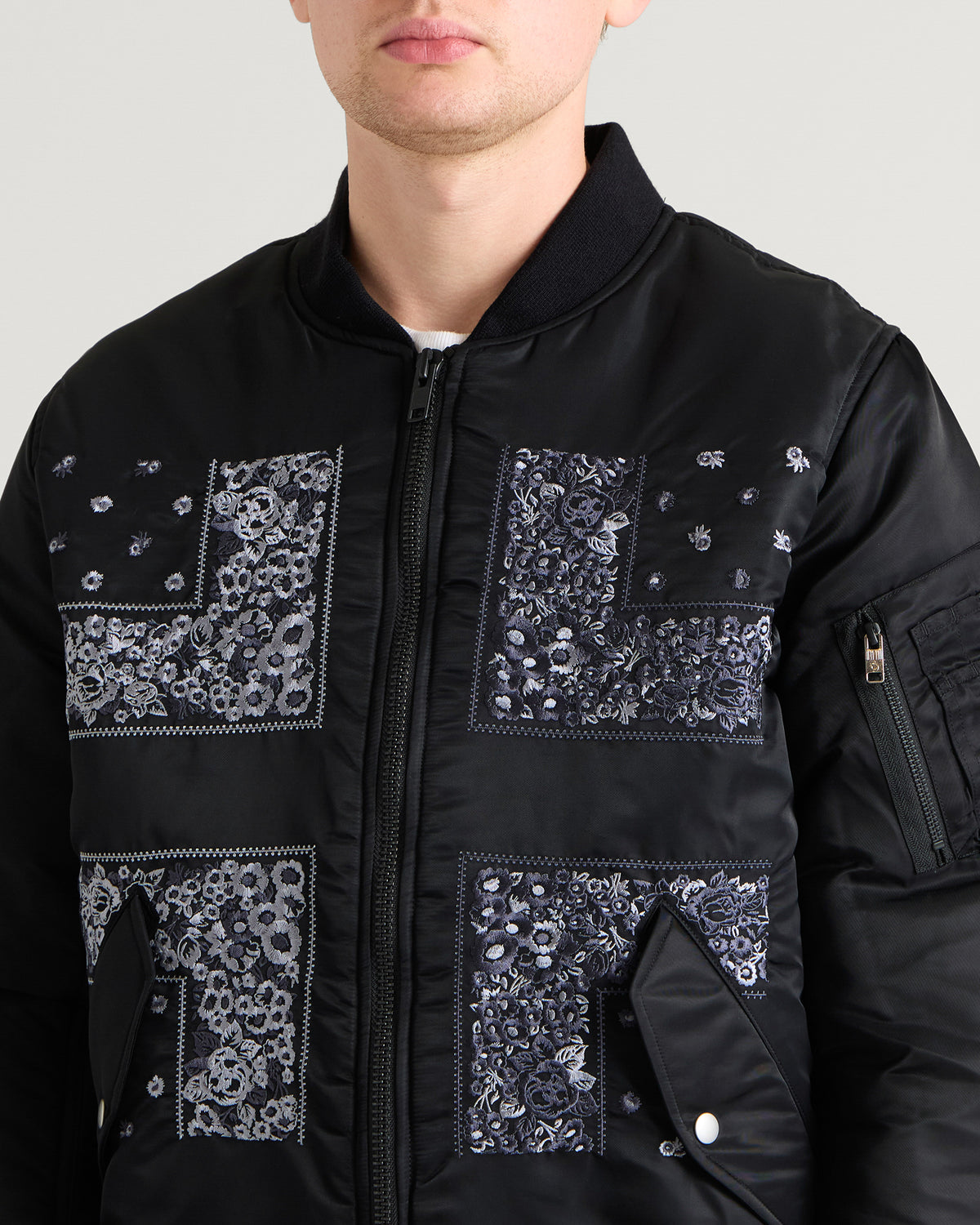 NOMARHYTHM TEXTILE Bandana Embroidery Flight Jacket