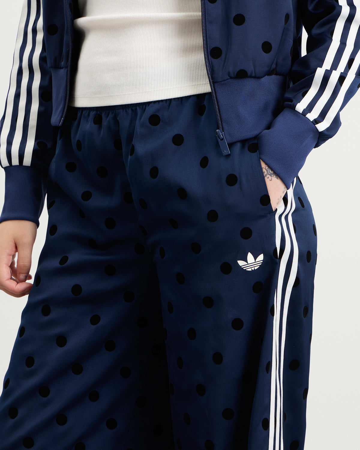 adidas Satin Polka Dots Wide Leg Pant