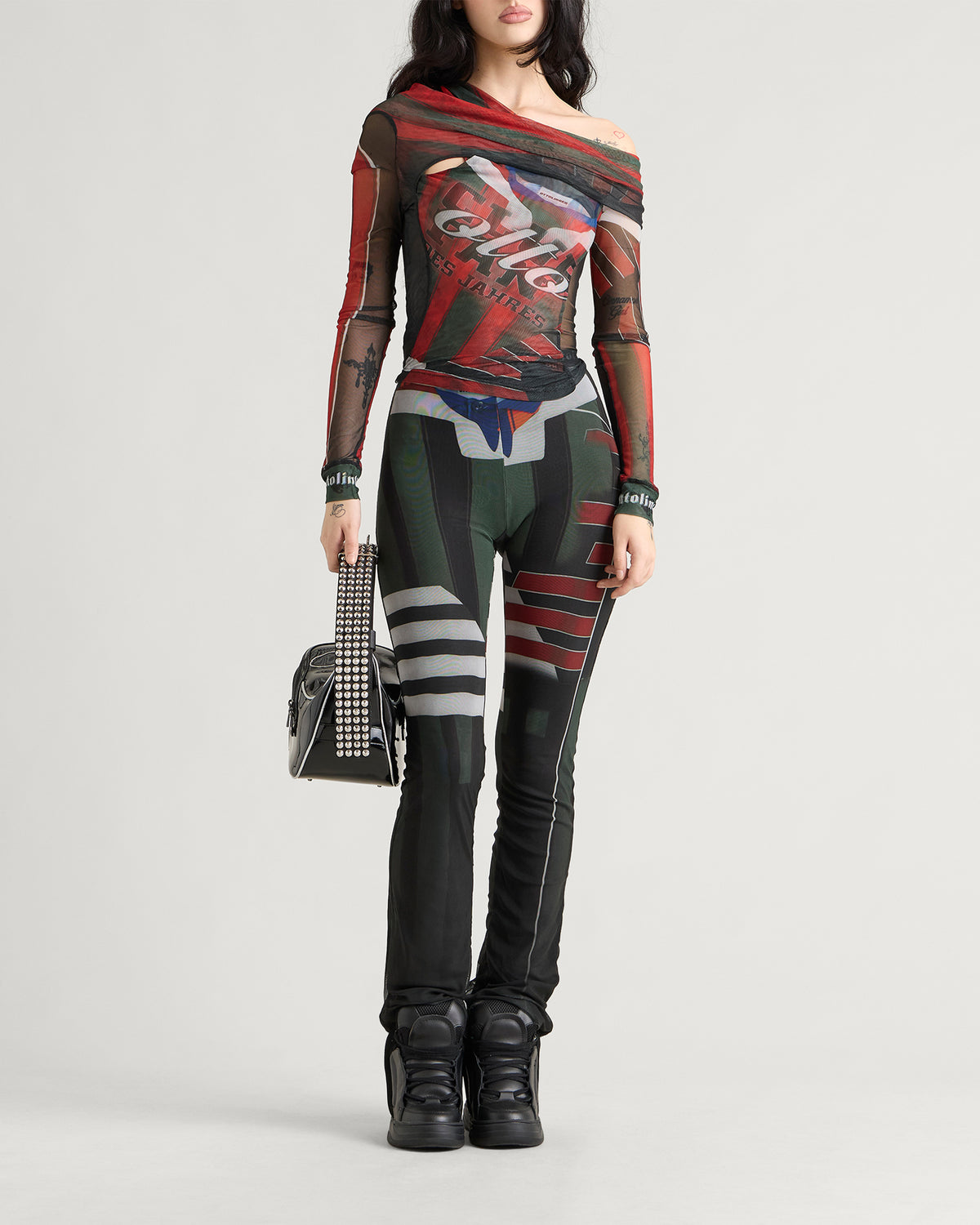 Ottolinger Mesh Twisted Long Sleeve Top