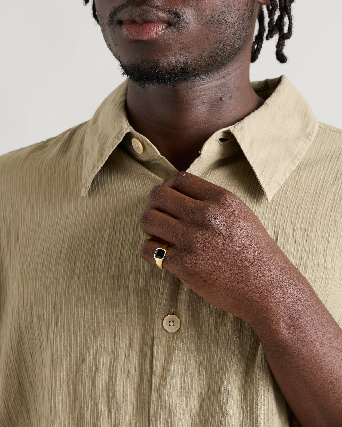 Common Lines Onyx Cushion Signet Ring
