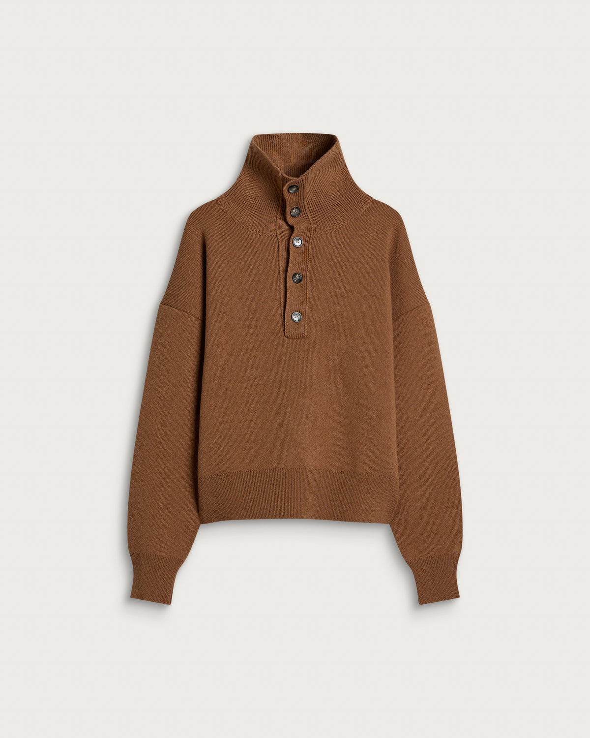AMI Paris Compact Wool Buttoned Collar Jumper