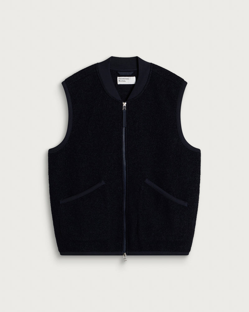 Universal Works Wool Fleece Zip Waistcoat
