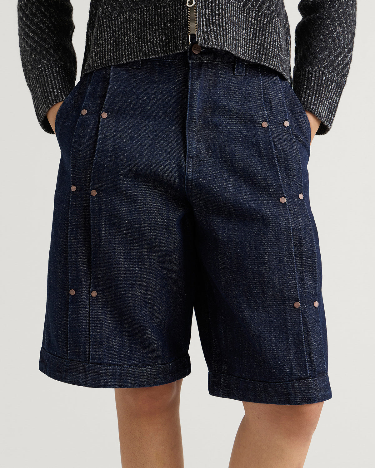 Dime Pleated Baggy Denim Short