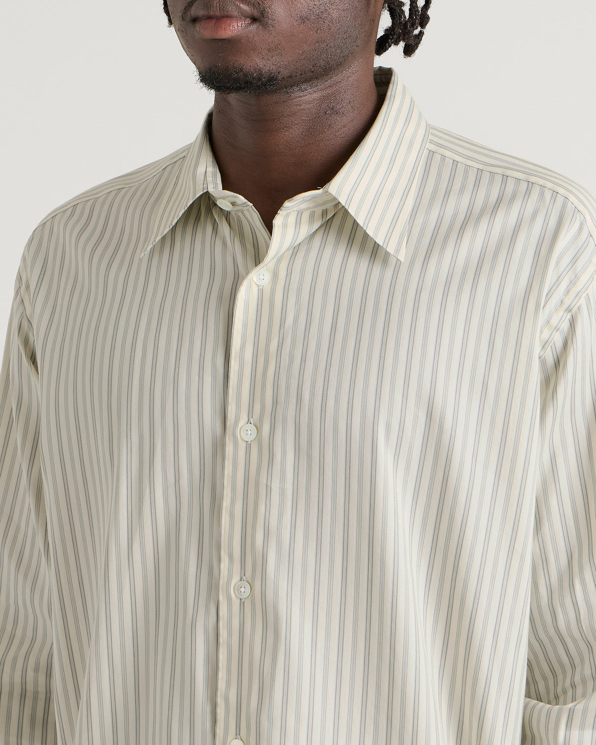 Auralee Cotton Silk Stripe Shirt