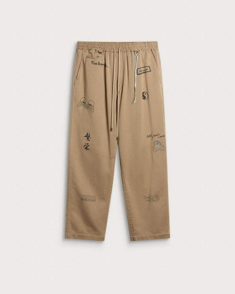 MASTERMIND WORLD Doodle Print Regular Easy Pants