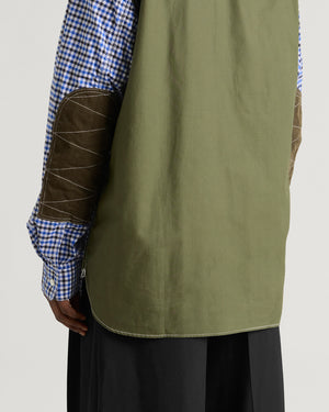 Junya Watanabe MAN Mixed Check Corduroy Ripstop Shirt White / Blue – END.