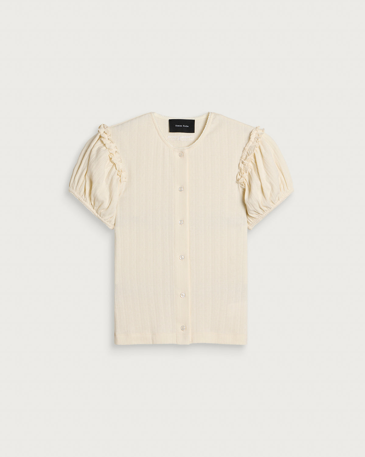 Simone Rocha Pointelle Puff Sleeve Cardigan