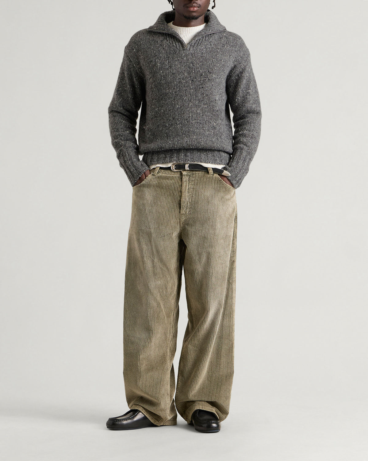 Auralee Homespun Tweed Knit Zip Jumper