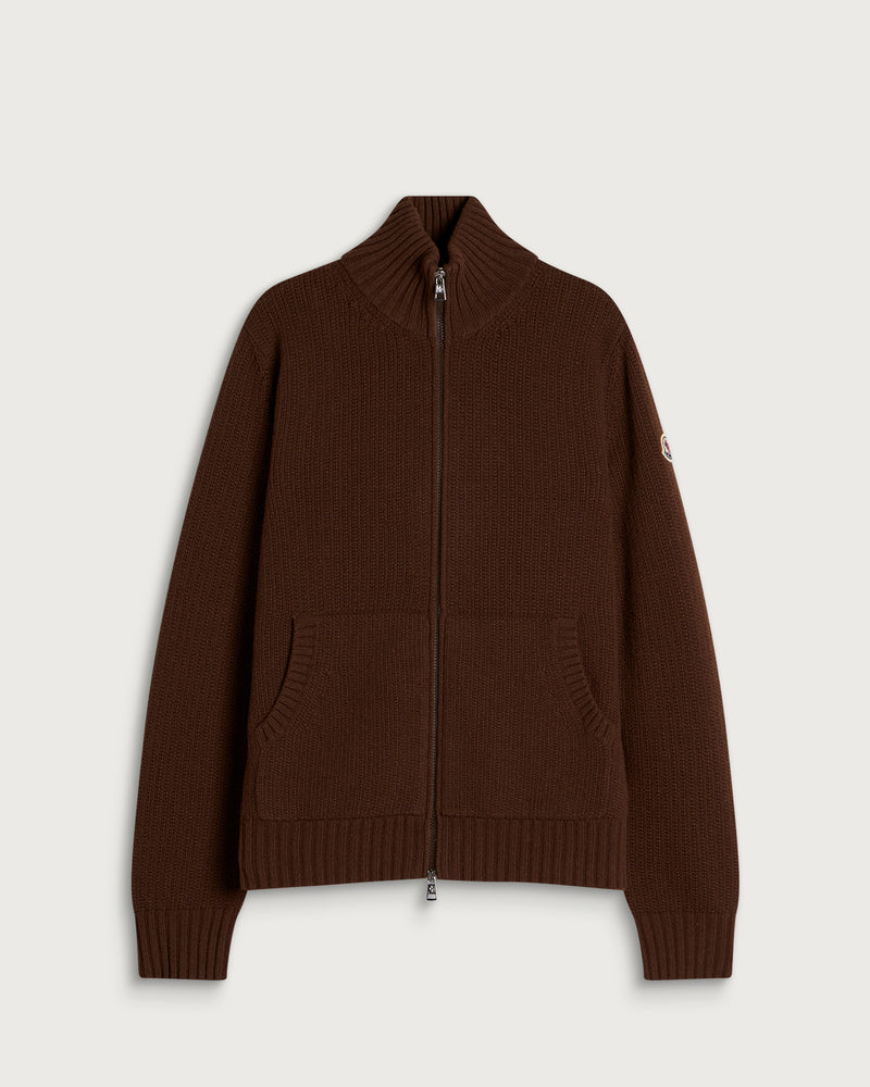 Moncler Zip Through Ribbed Jumper
