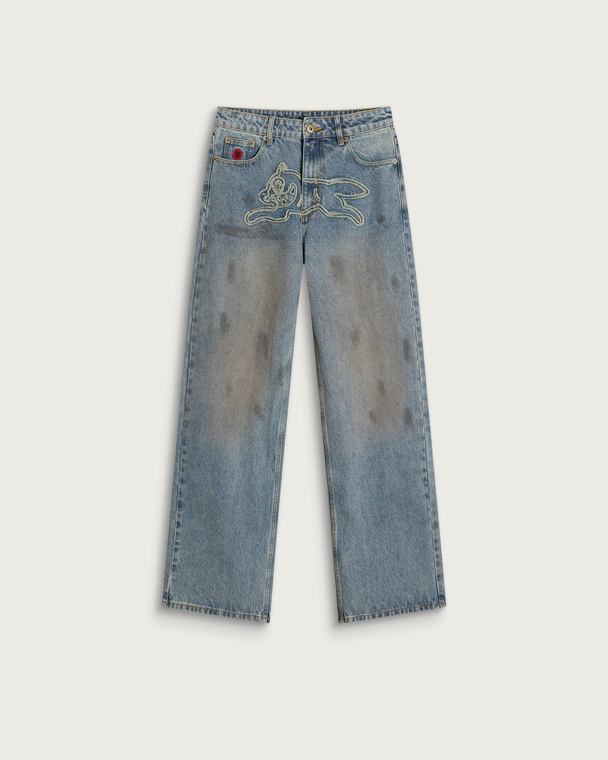 ICECREAM Applique Running Dog Denim Pant