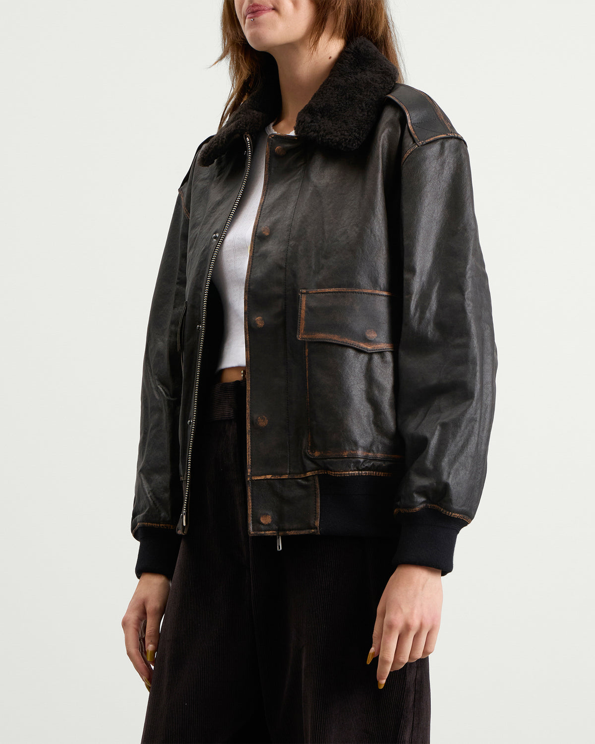 Dunst Detachable A-2 Leather Blouson