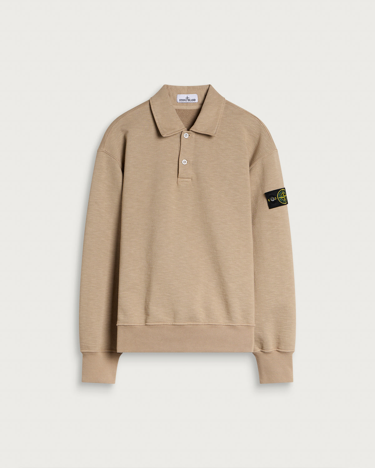 Stone Island Tubular Cotton Garment Dyed Polo Sweatshirt