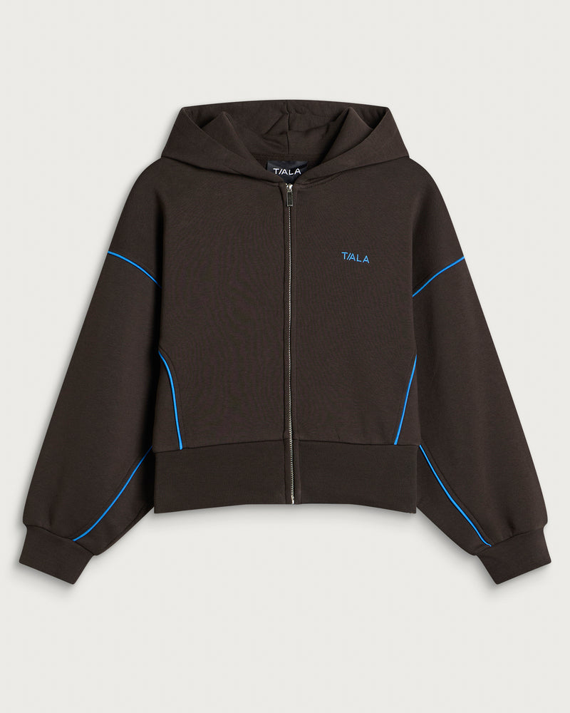 TALA Piped Cocoon Zip Through Hoodie