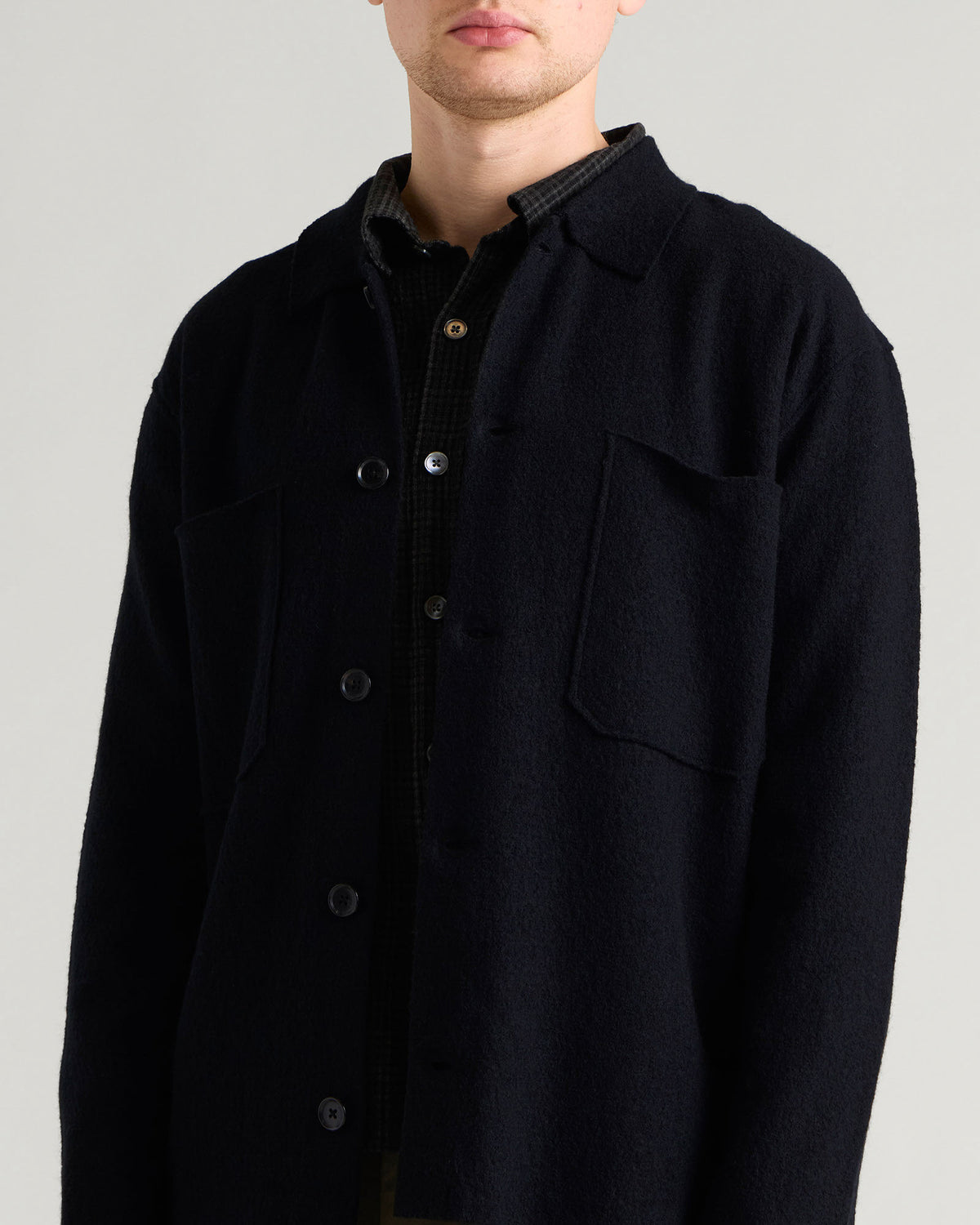 NN07 Jonas Bolied Wool Overshirt