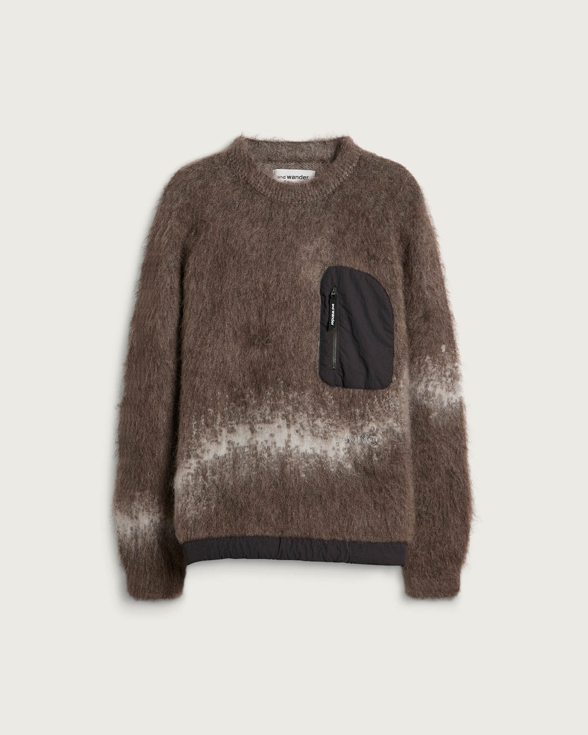 and wander Jacquard Shaggy Knit Crew Sweatshirt