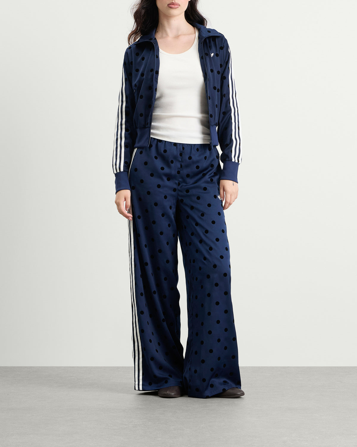 adidas Satin Polka Dots Wide Leg Pant