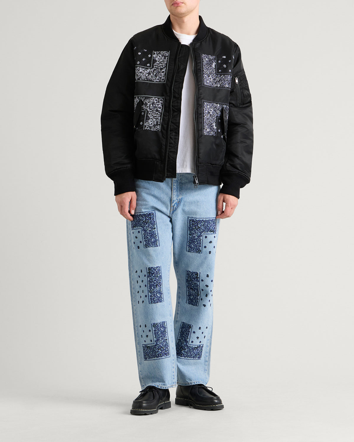 NOMARHYTHM TEXTILE Bandana Embroidery Flight Jacket
