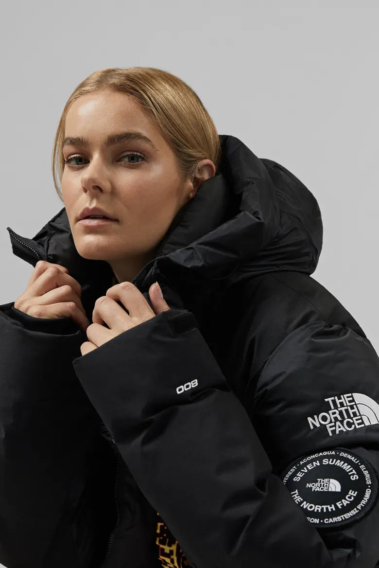 Woman wearing The North Face Seven Summits Parka jacket