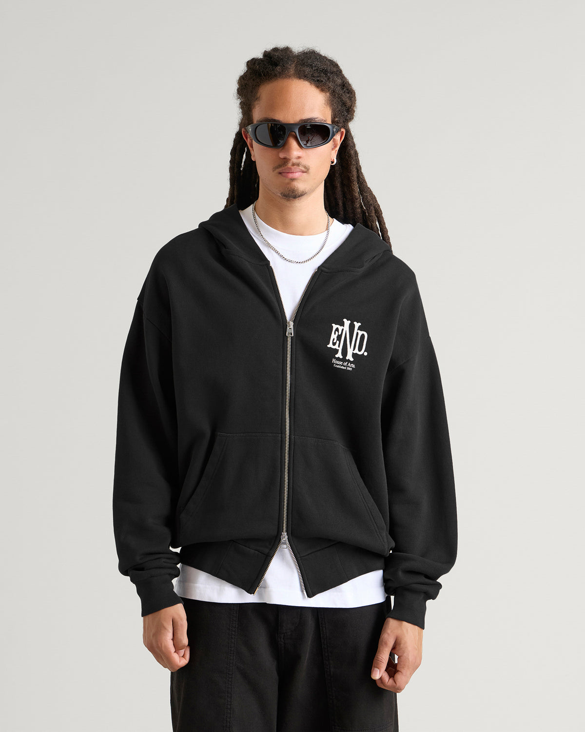 END. Mono Zip Hoodie