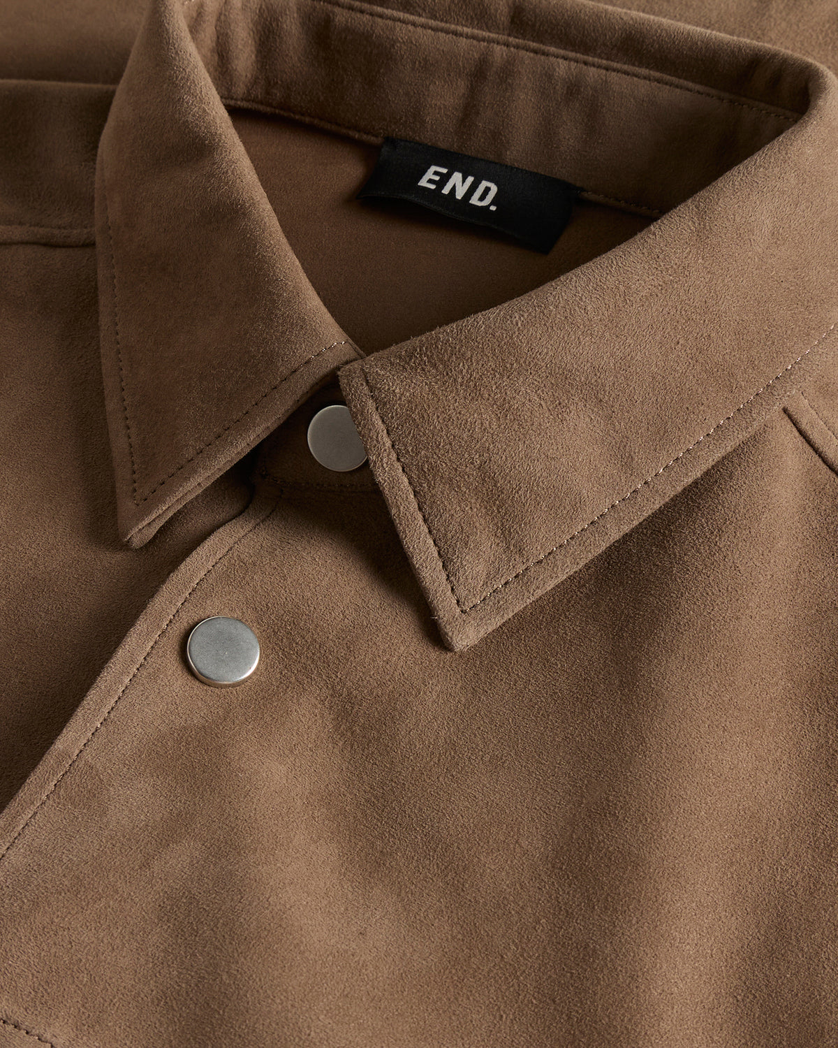 END. Task Suede Leather Shirt