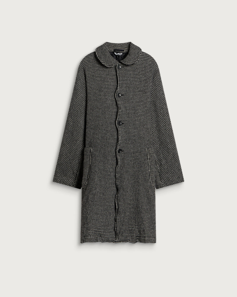 Comme des Garçons Black Tweed Houndstooth Coat