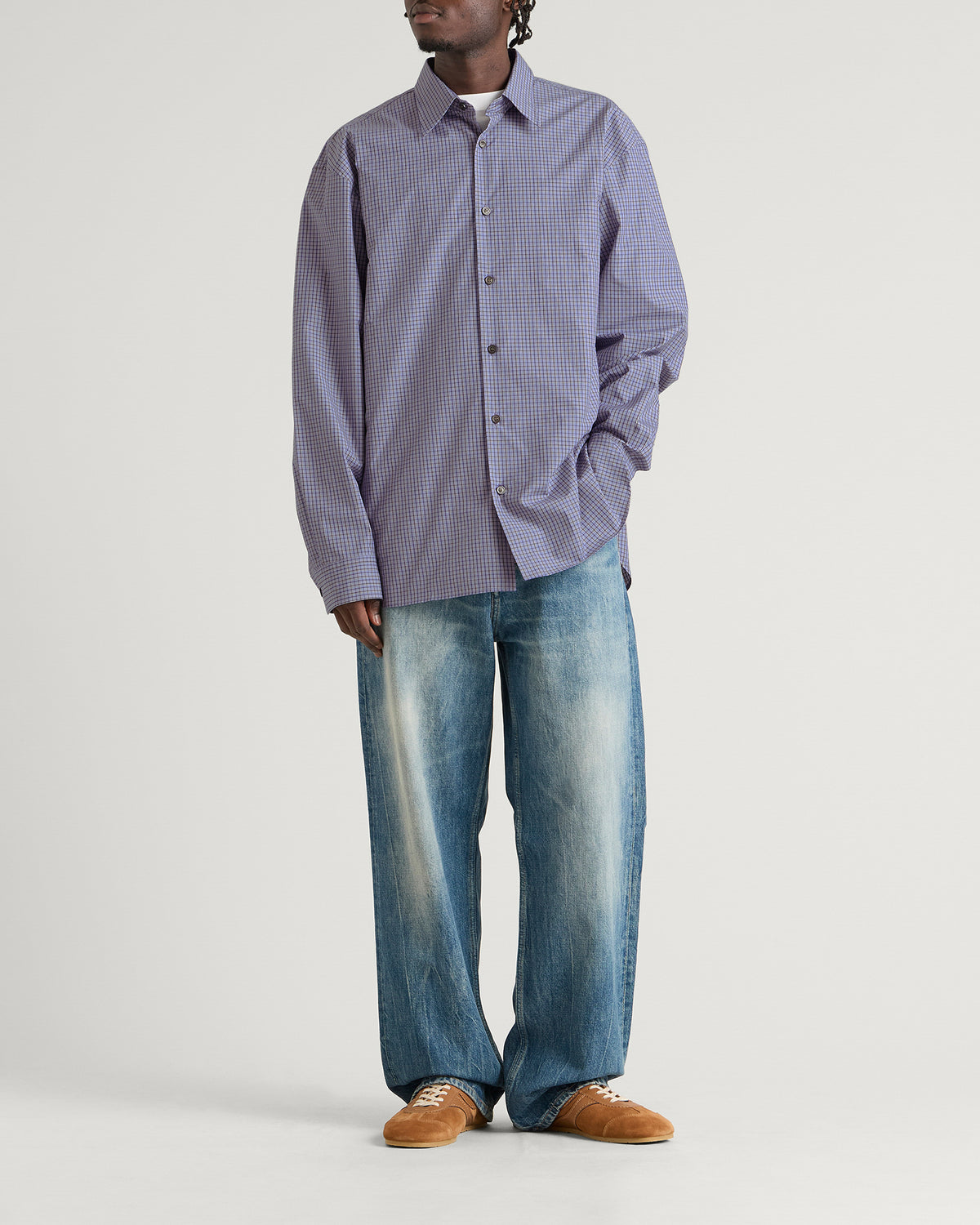 Dries Van Noten Croom Micro Check Cotton Shirt