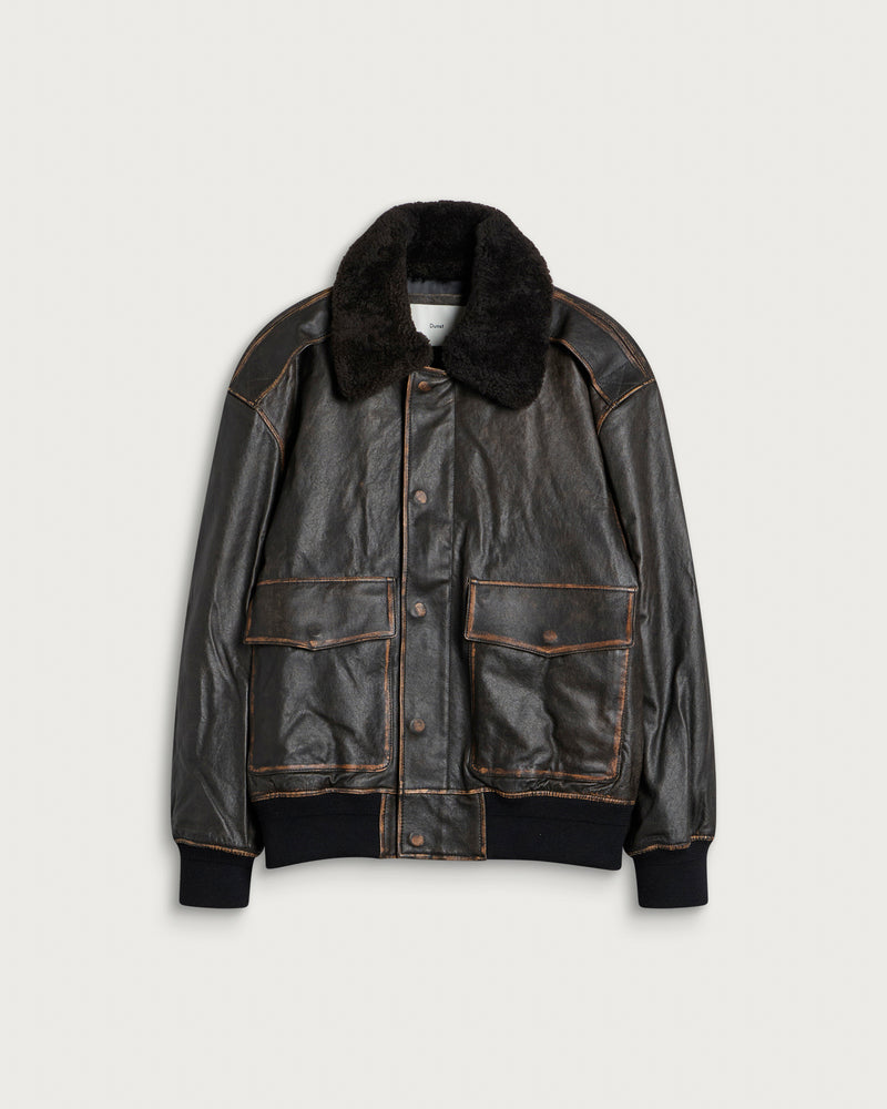 Dunst Detachable A-2 Leather Blouson