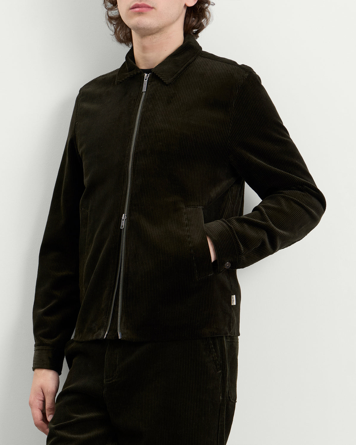 Les Deux Corduroy Zipper Coach Jacket