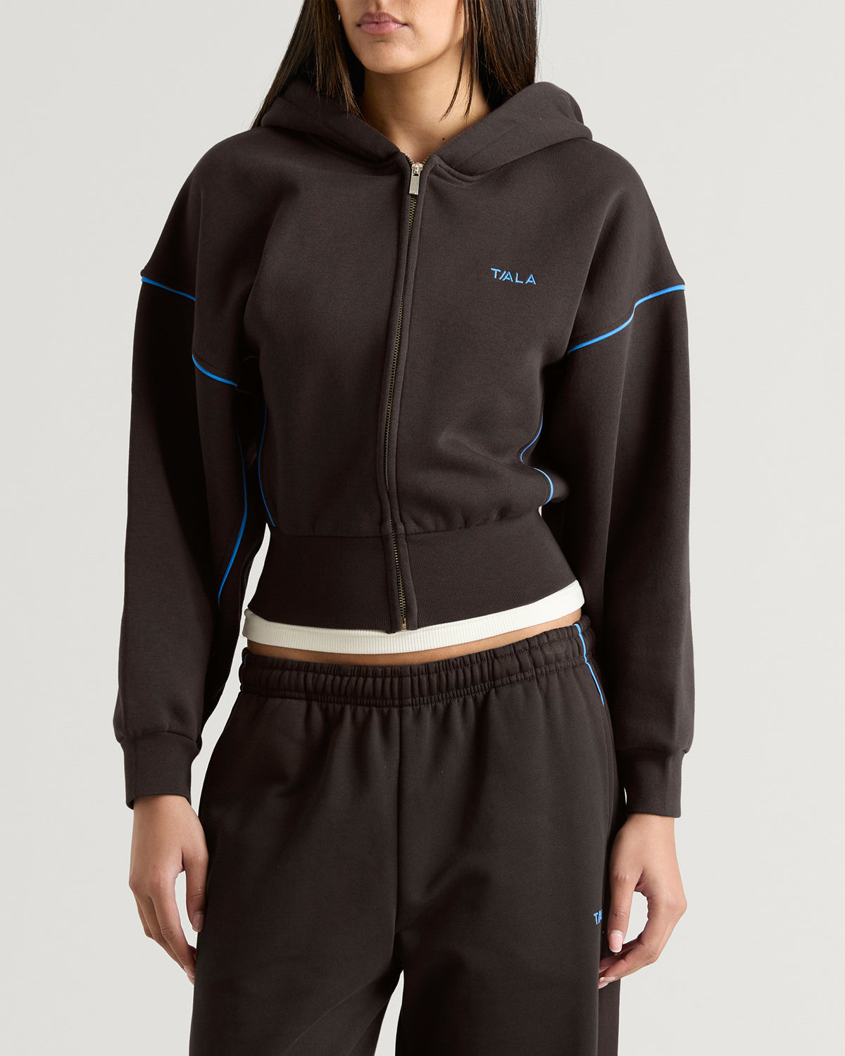 TALA Piped Cocoon Zip Through Hoodie