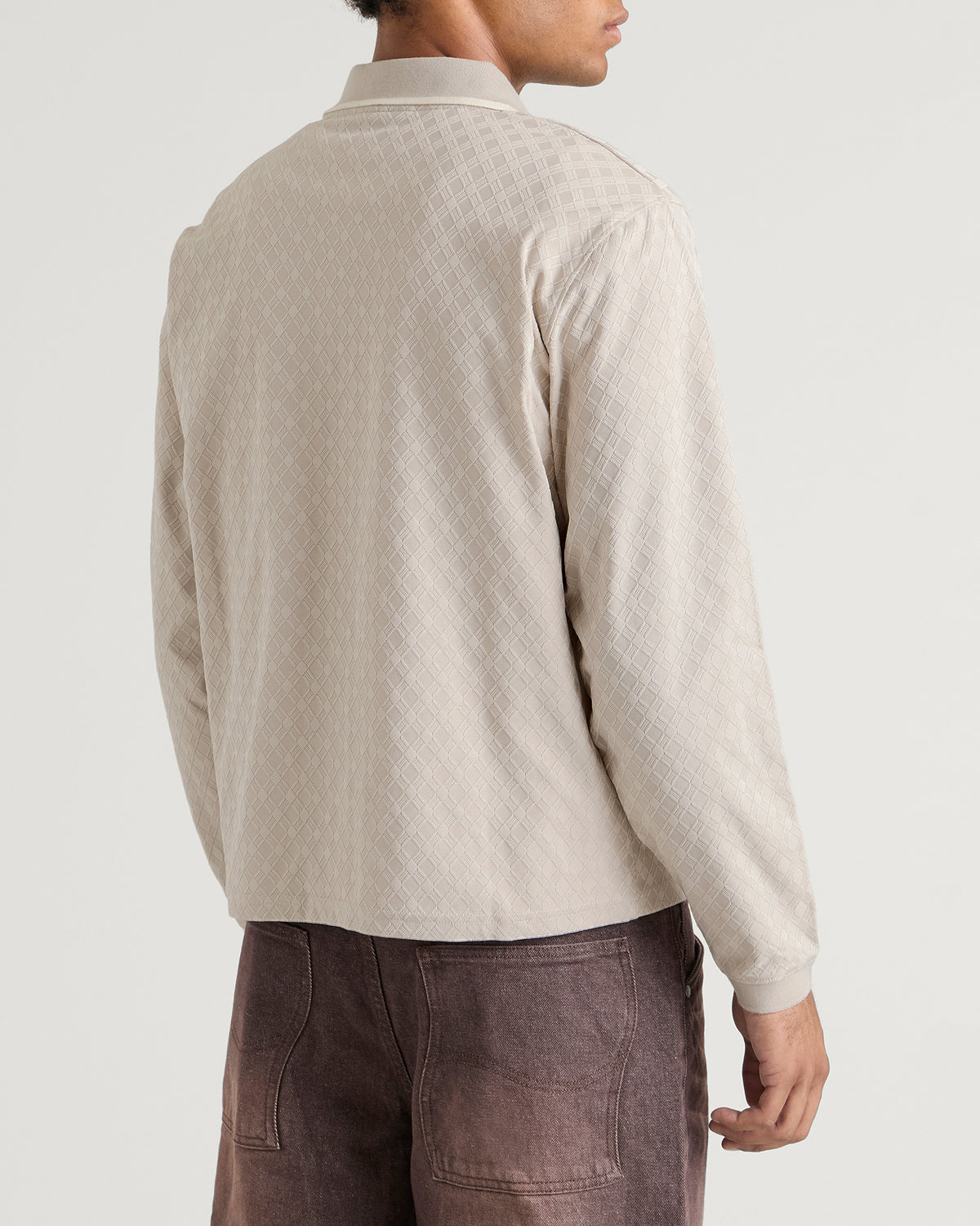 Dime Jacquard Long Sleeve Polo