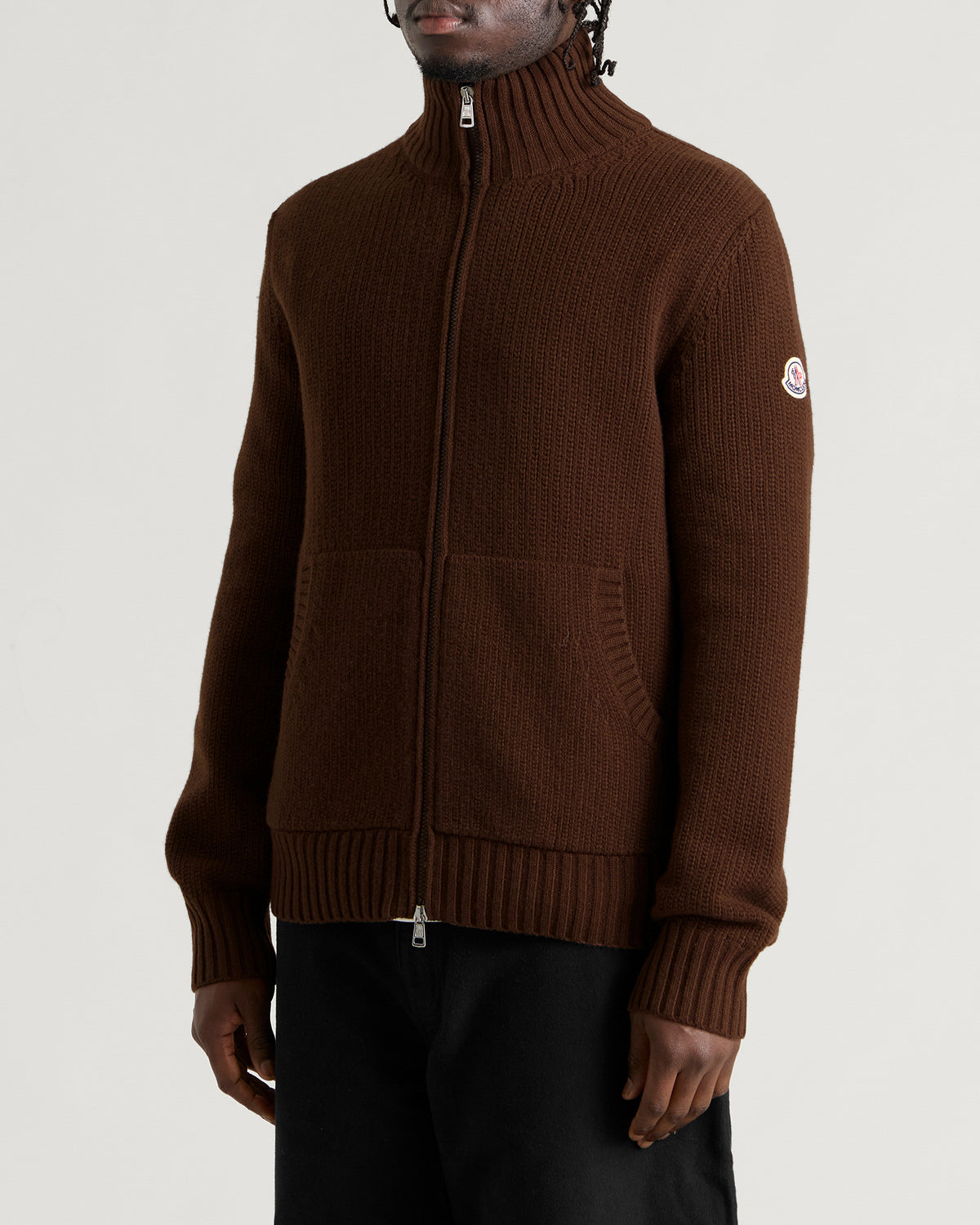 Moncler Zip Through Ribbed Jumper