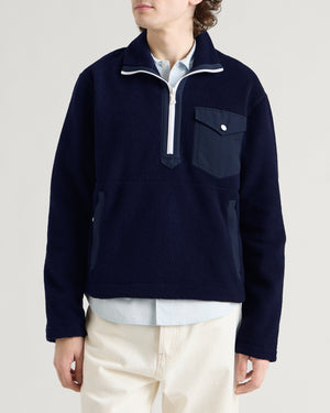 Drake's Quarter Zip Fleece Ecru Multi – END.