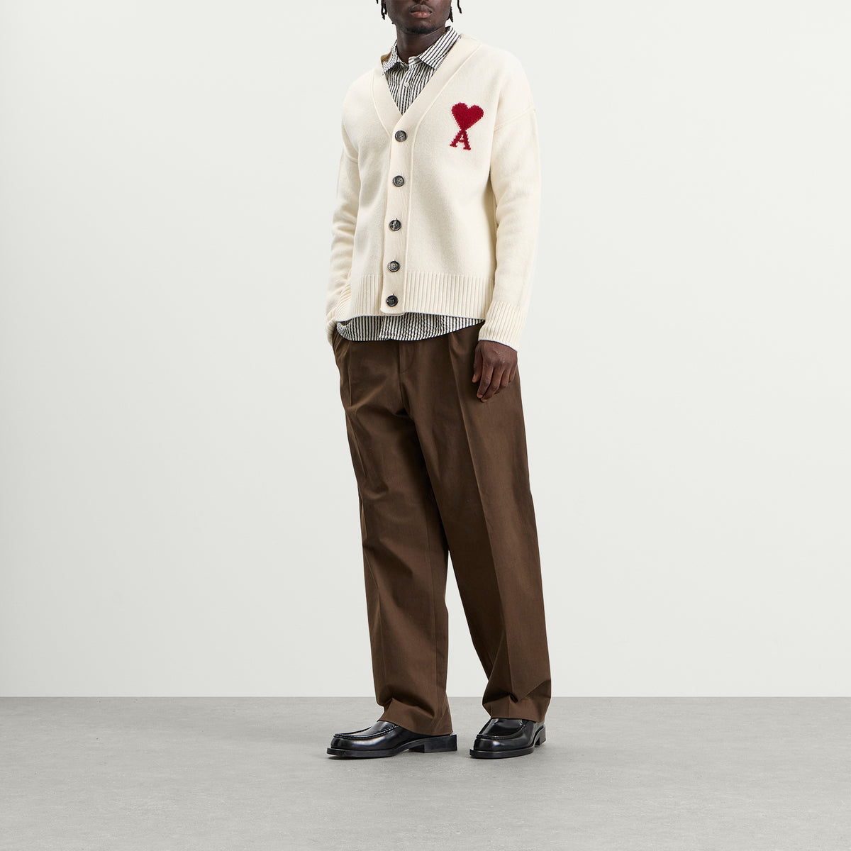 AMI Paris Cardigan With Contrasted Ami De Coeur
