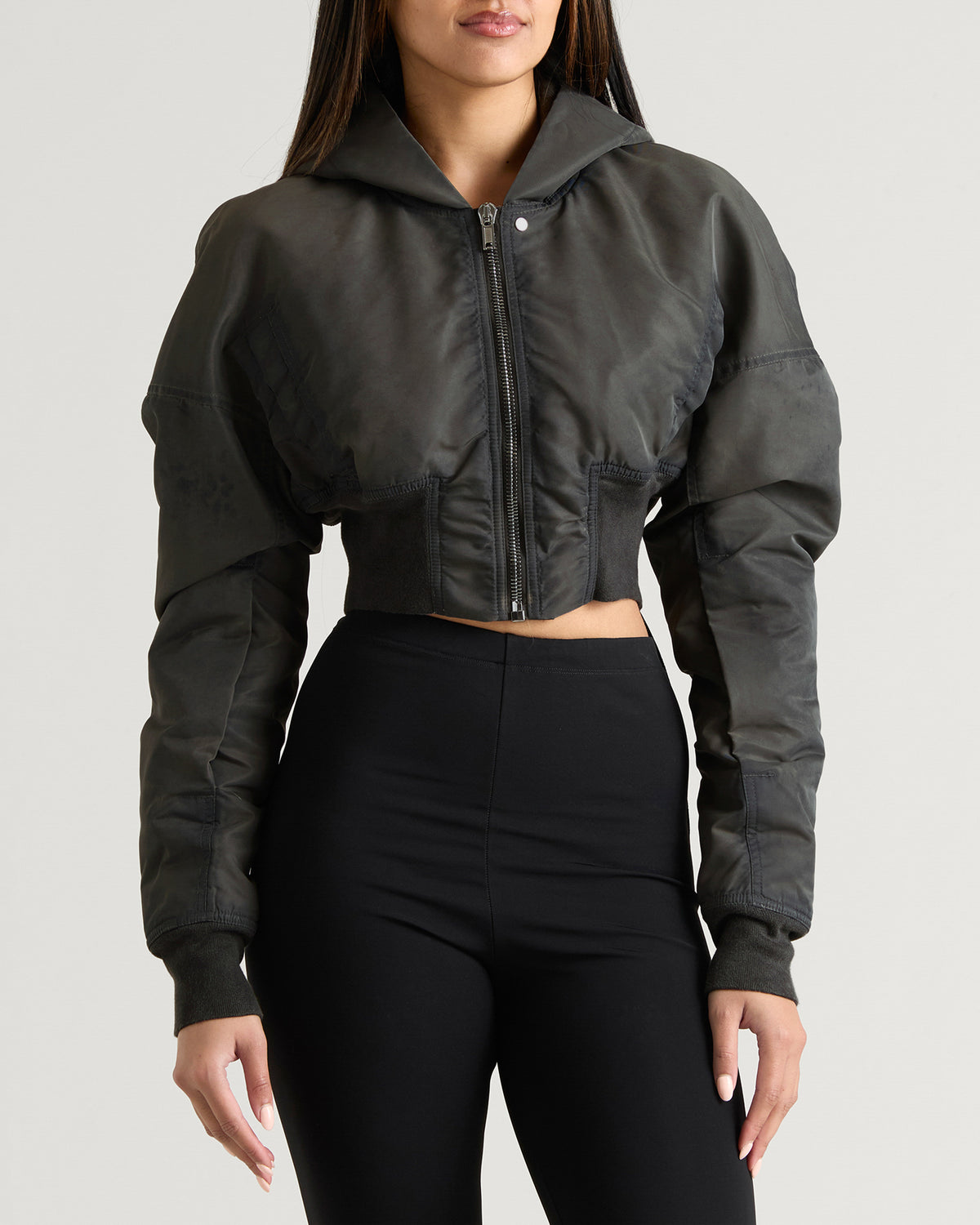 Rick Owens DRKSHDW Hooded Cropped Flight Jacket