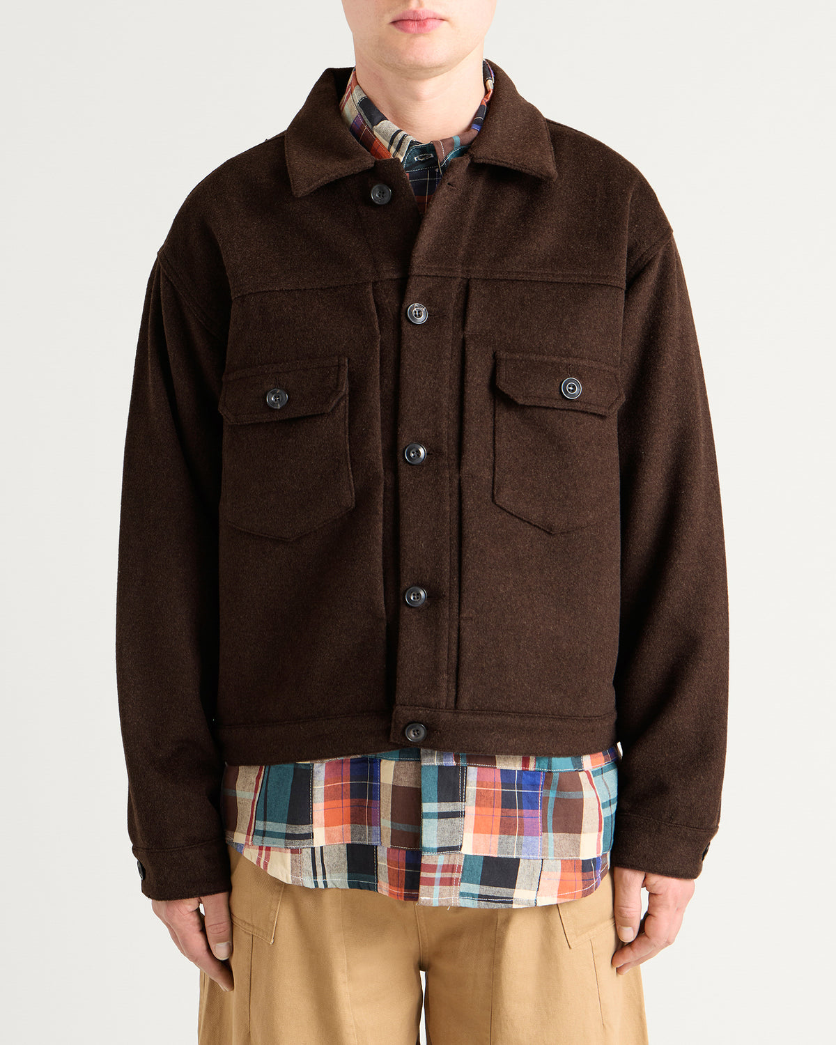 FrizmWORKS Solid Wool Trucker Jacket