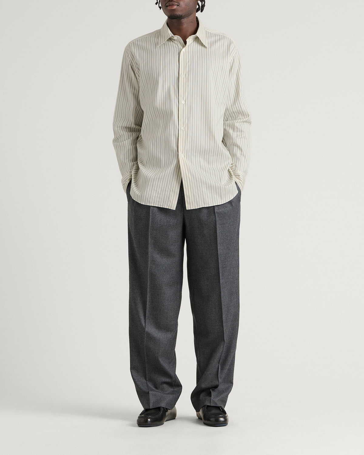 Auralee Cotton Silk Stripe Shirt