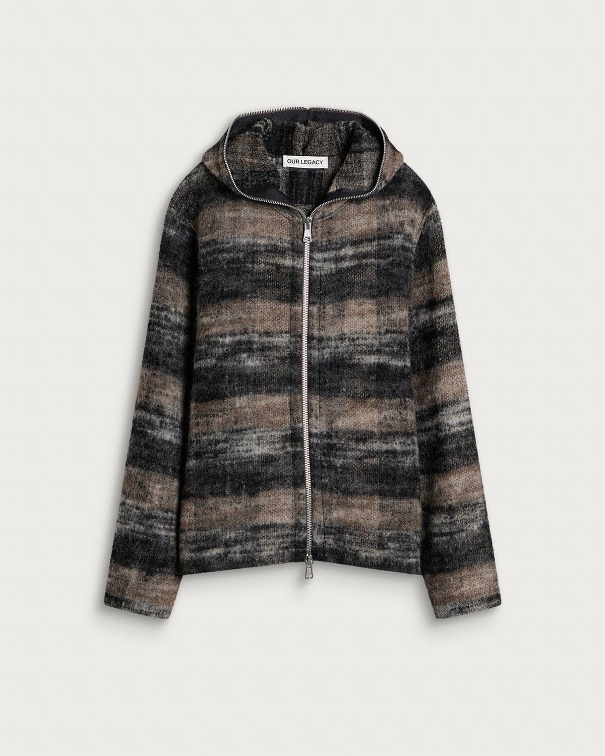 Our Legacy Woods Check Lofty Wool Full Zip Hood