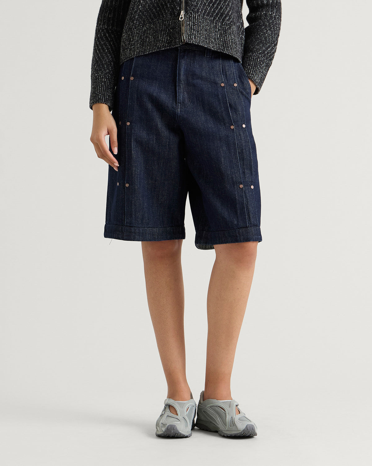 Dime Pleated Baggy Denim Short