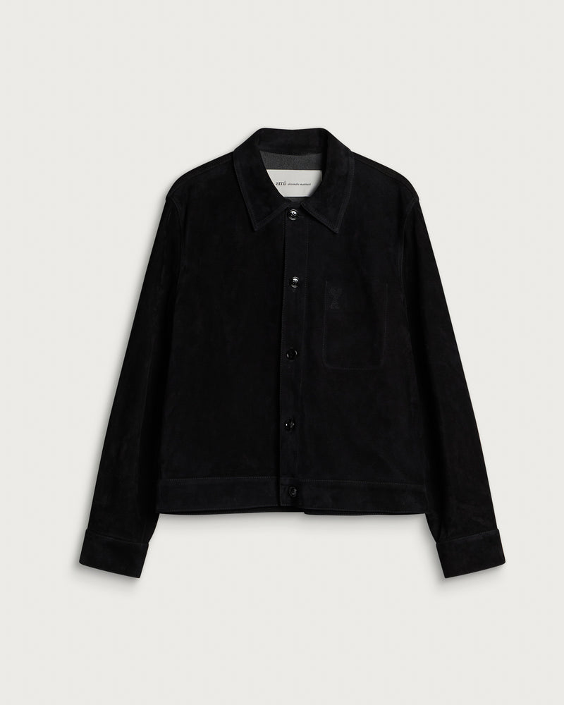AMI Paris Suede Jacket With Embossed ADC