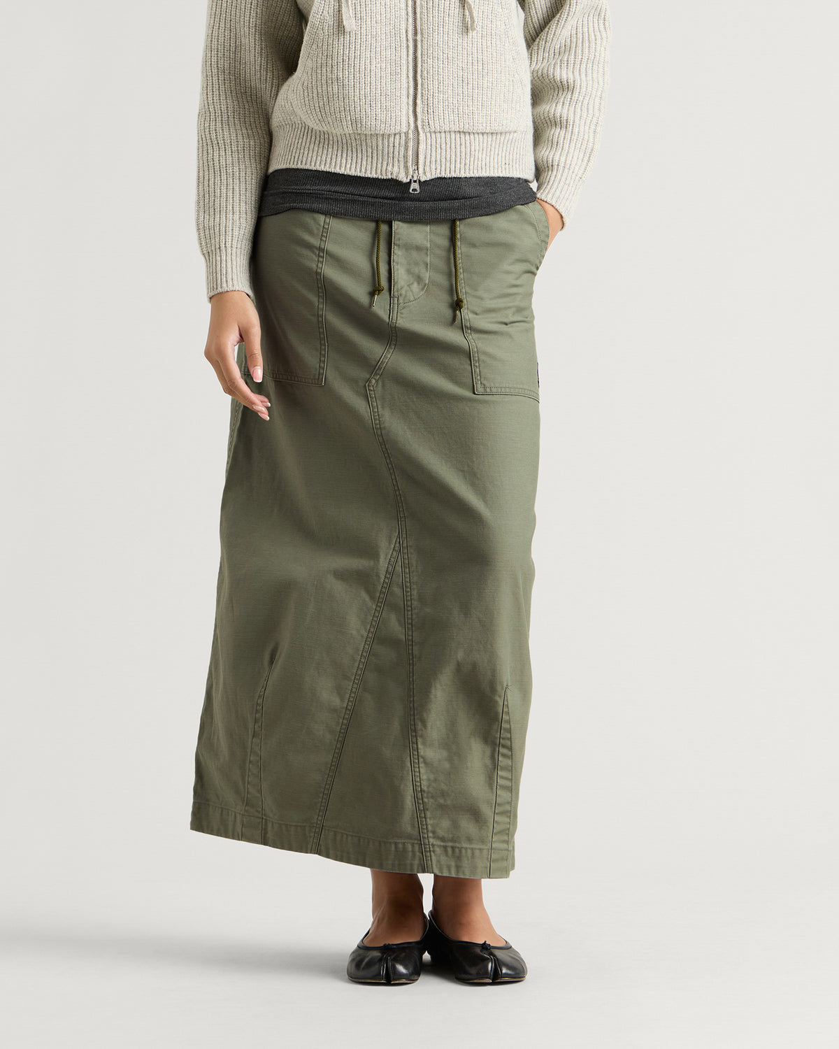 Needles String Fatigue Midi Skirt