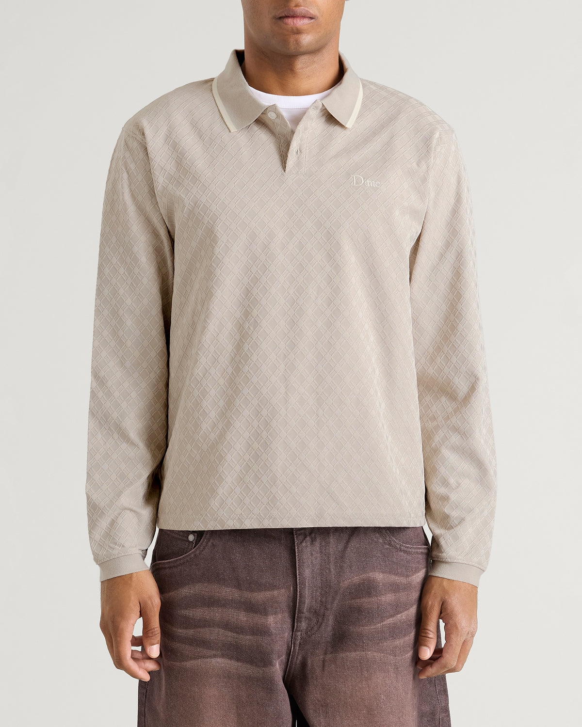 Dime Jacquard Long Sleeve Polo