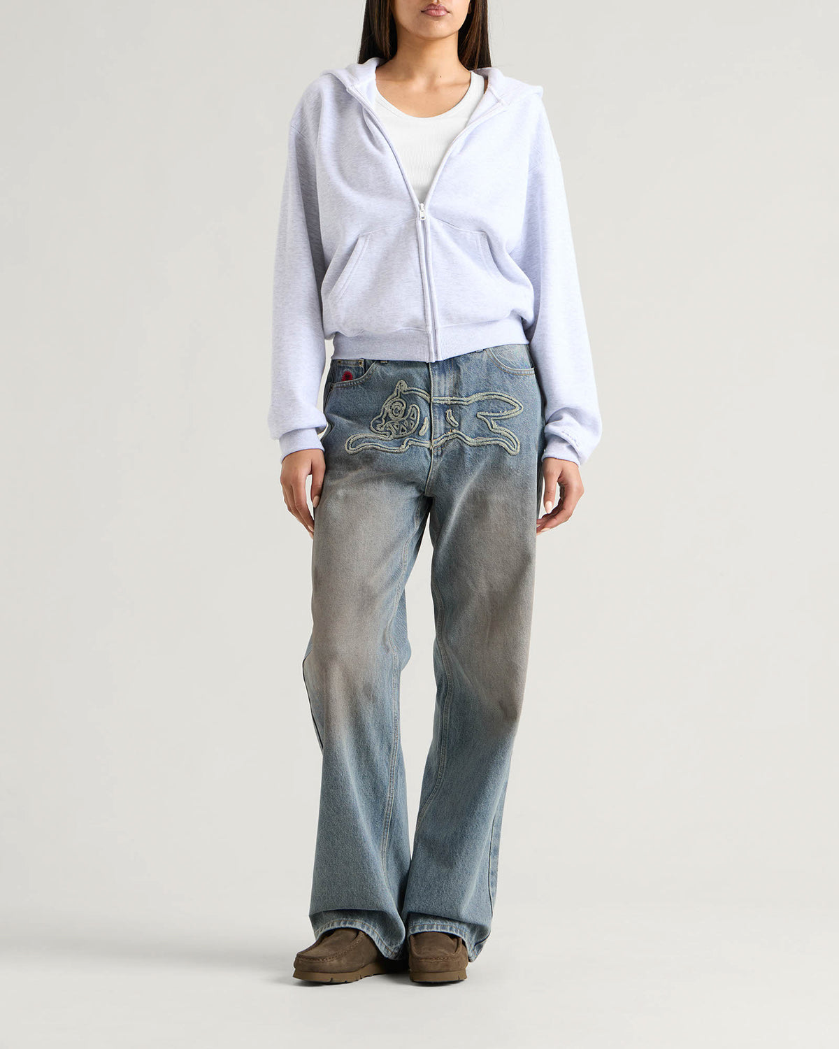 ICECREAM Applique Running Dog Denim Pant